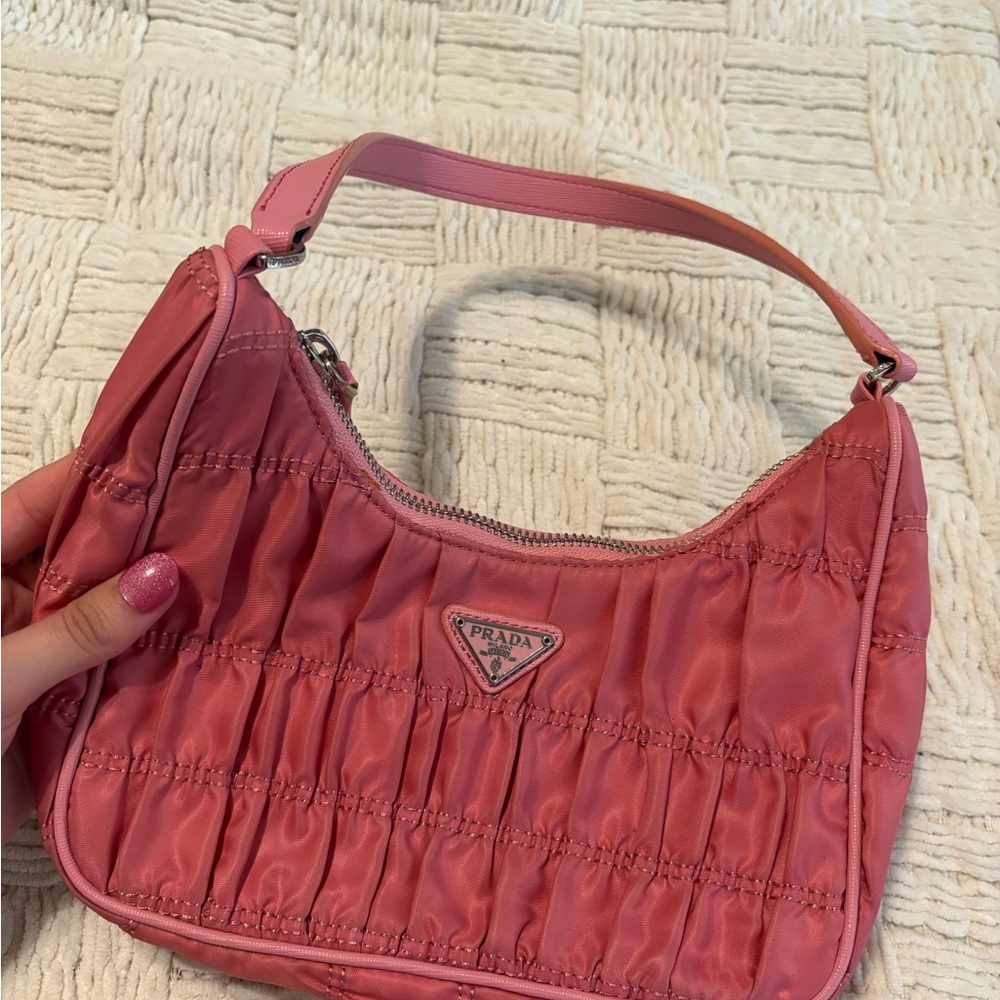 Prada Pink Ruched Shoulder Bag